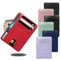 【CW】✳♗❂  8 Slot Blocking Leather Wallet Credit ID Card Holder Purse Money Cover Anti Theft for Men Fashion