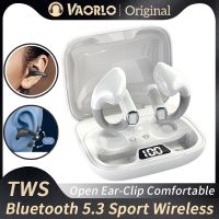 Bluetooth 5.3 Sport Wireless Headphones Open Ear-Clip TWS Earphones(Bone Conduction Concept) Clip On Ear Running Music Headsets Over The Ear Headphone