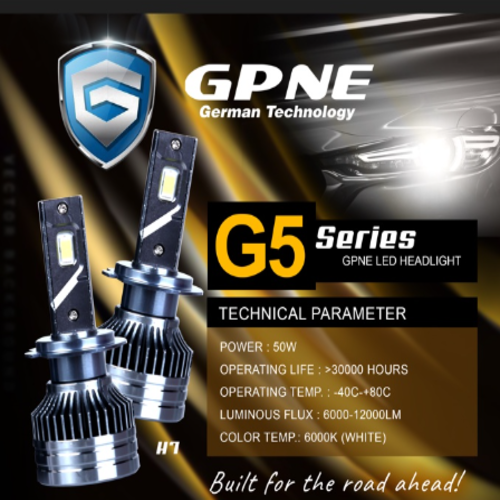 GPNE LED HEADLIGHT G5 SERIES H4 6000K WHITE PAIR/2PCS GPNE GERMAN
