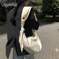 Large-capacity Canvas Shopping Bag Casual Womens Shoulder Bag Solid Color Travel Tote Bag Student Books Bag Ladies Hobo Bags