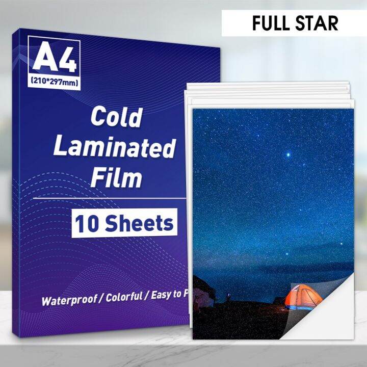 10 Sheets Transparent Laminated Film Sheet Self Adhesive Cold