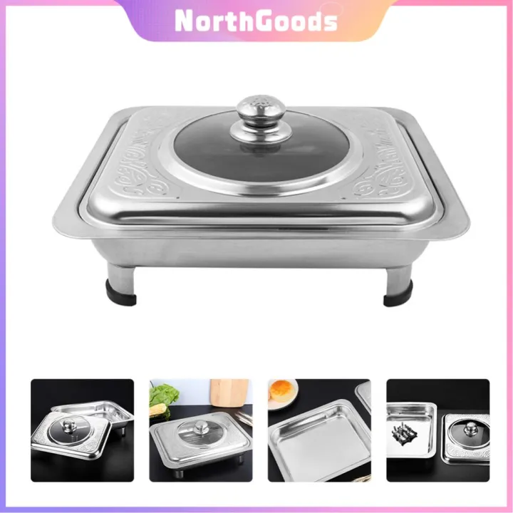 NorthGoods Stainless Steel Food Warmer Serving Tray Buffet Dish with
