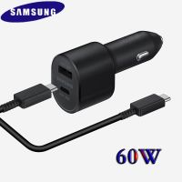 SAMSUNG ดั้งเดิม60W USB ที่ชาร์จแบตในรถชนิด C PD QC ชาร์จเร็วอะแดปเตอร์สำหรับ Samsung โทรศัพท์ Samsung Galaxy S22 S21 S20 Note 20 S9เป็นพิเศษ