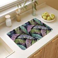 【CC】⊙✿✹  Countertop Dish Cup Drying Tableware Draining Absorbent Printed Machine Drain Table Placemat