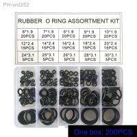 200PCS/set Rubber O Ring O-Ring Washer Seals Watertightness Assortment Different Size With Plactic Box Kit Set