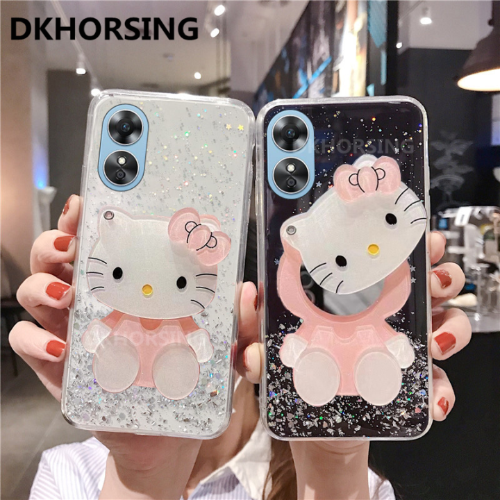 dkhorsing-เคสโทรศัพท์กากเพชรแฟชั่นใหม่-oppo-a78-5g-2023ส่องแสงเป็นประกายระยิบระยับสุดหรูซิลิโคนปลอกอ่อน-oppoa78ฝาครอบโปร่งใสกันกระแทกพร้อมกระจกแต่งหน้าสาวน่ารัก