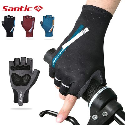 hotx【DT】 Mens Cycling Gloves Breathable Mesh Half MTB Road Shockproof Sport Mittens Asian Size