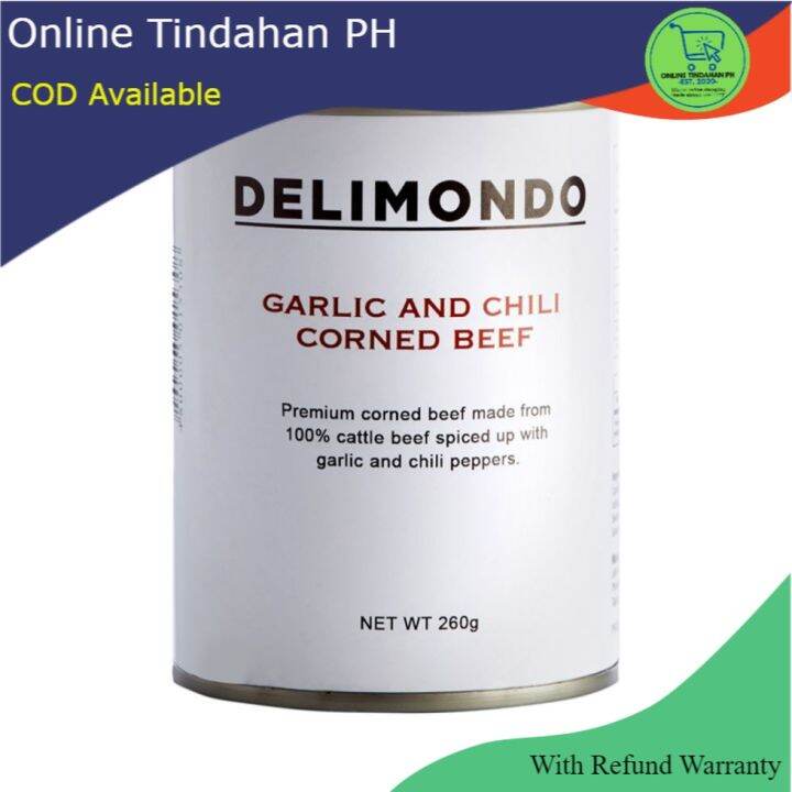Delimondo Garlic & Chili Corned Beef 260g Lazada PH