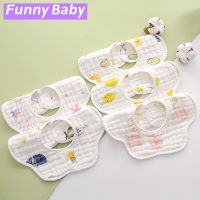 【CW】 Baby Saliva Cartoon Cotton Gauze Bibs 360° Children  39;s Bib Newborn Burp Cloths Feeding Supplies