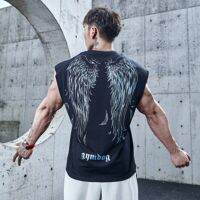 2023 tide brand wing reflective printed sleeveless T-shirt mens summer fitness training vest sports vest clothes