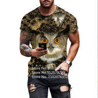 2023 new2023 Cute owl Animal T Shirt Men 3d Printed Mens bird T-Shirt Funny Short Sleeve Tee Shirt