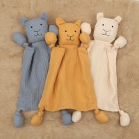 new ins organic Muslin Soft Blanket Animal Toy Baby Comforter Baby bear Plush Toy Rabbit Scarf Handkerchief Appease Towel