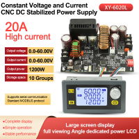 XY6020L แหล่งจ่ายไฟแรงดันไฟสเถียรไฟฟ้ากระแสตรงแบบปรับได้จาก CNC 20A แรงดันไฟฟ้าคงที่1200W โมดูลสเต็ปดาวน์ซีซีซีวี