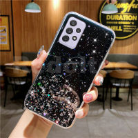 สำหรับ Samsung Galaxy A33 A53 A73 M52 5G Starry เงินฟอยล์ Ransparent Glitter ซิลิโคนโทรศัพท์นุ่มสำหรับ Samsung A33 A53 A73 M52 5G