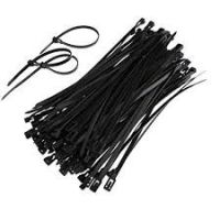 100x Black Cable Ties/Zip Wrap 4.8 X200 Mm Strong Releasable Quality Aujustable