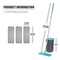 Flat Squeeze Mop and Bucket Hand Free Wringing Floor Cleaning Mop Microfiber Mop Pads Wet or Dry Usage on Hardwood Laminate Tile