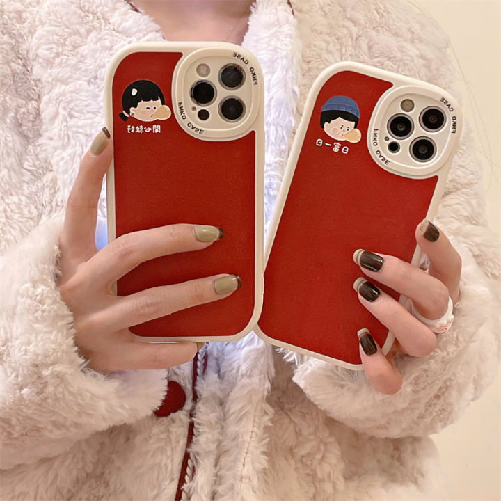 เคสโทรศัพท์หนังสีแดงสำหรับ-iphone12-คู่ฟองกรณีโทรศัพท์สำหรับ-iphone11promax-มีความสุขเพียงเคสโทรศัพท์ที่ดีสำหรับ-iphone-xs-xr-เคสโทรศัพท์รายวันสำหรับ-iphone13-เคสโทรศัพท์-avatar-คู่สำหรับ-iphone-7-8pl