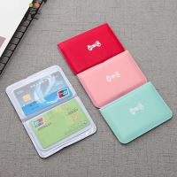 Foldable Business Bank ID Card Holder Transprant Double Layers Bus Photo Credit Card Badge Protector School Stainery Card Holders