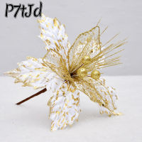 [P7tJd] ดอกไม้ปลอมของตกแต่งปลายแหลม Pakaian Glitter ของประดับต้นคริสต์มาส