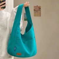 กระเป๋าถือผู้หญิง Simple Canvas Bag Women S Summer Artisitc Large Capacity Shoulder Tote Bag Class Schoolbag