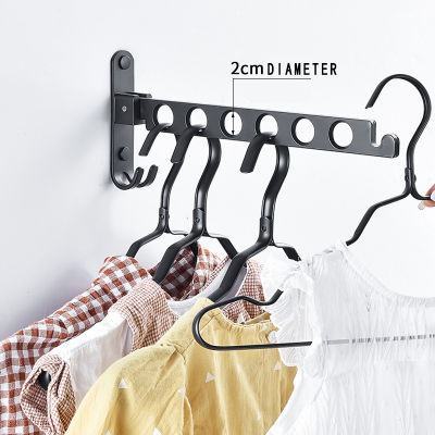 Black Folding Drying Rack Wall Mounted escopic Clothes Rack Indoor And Outdoor Simple Clothes Hanger Clothes Hook Clothesline