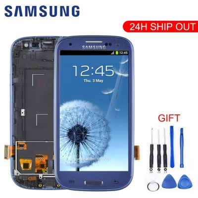 สำหรับการแสดงผล Samsung Galaxy S3 I9300 I9300i หน้าจอสัมผัส Digitizer อะไหล่ซัมซุง Samsung Galaxy S3กรอบหน้าจอ Lcd