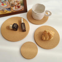 สไตล์ญี่ปุ่น Placemat Simple Round Cork Coaster ฉนวนกันความร้อนตารางลื่นหนาถ้วย Pads ชามหม้อ Mats โต๊ะ Coasters