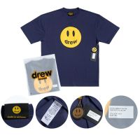 DREW T Shirt Summer 100% Cotton Men O-neck T-shirt Male Womens tshirt Short Sleeve High Quality Tops HOUSE JUSTIN Brand Smiley