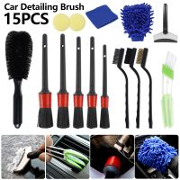 Magee8 15pcs Car Detailing Set Wheels Air Vent Engine Emblems Interior Cleaning Tools Multifunction Dust