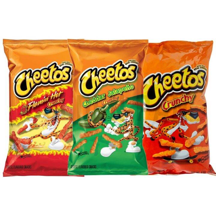 Cheetos Cheddar Jalapeno/Flamin Hot/Crunchy Flavored Snacks 226.8g