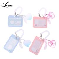 Ins Acrylic Photocard Holder Kpop Idol Card Holder Transparent Photo Sleeves Portable ID Bus Card Protector Pendant Keychain Card Holders