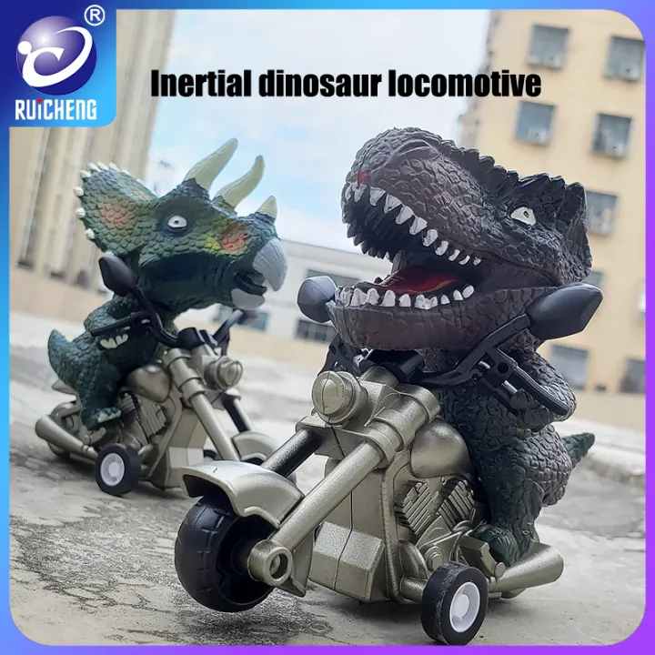 RUICHENG Dinosaur toy car children's inertia motorcycle locomotive ...