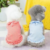 New Puppy Spring Clothes Plaid Skirt Pet Breathable Dress Cat Suspender Skirt Dog Clothes Summer Pomeranian Clothing Clothing Shoes Accessories Costum