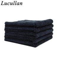 Lucullan 1-10 Pack 40X40CM BLACK Cobra Edgeless Towel Super Soft Premium Microfiber Car Detailing Cloth