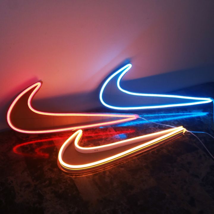 Đèn neon logo hình nike decor phòng ngủ, Thiết kế led neon theo ...