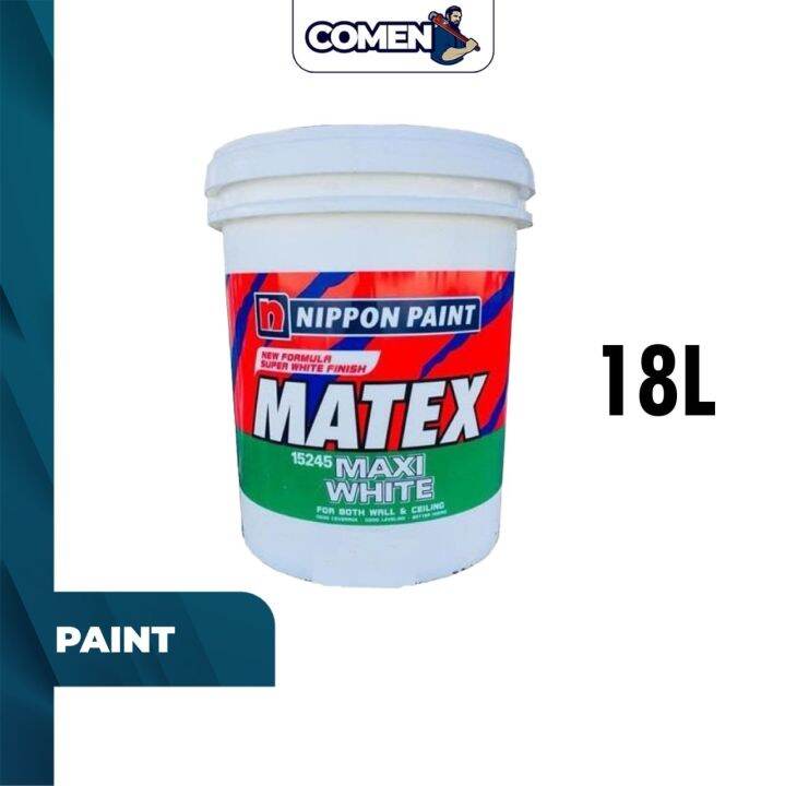 NIPPON PAINT Matex Maxi White 15245 18 Liter Interior Wall Ceiling Matt ...