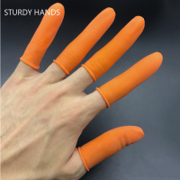 100 ชิ้น/ถุงยางกันลื่น Anti-Static Finger Cots ทิ้งน้ำยางนิ้วฝาครอบปลายนิ้วถุงมือป้องกันเครื่องมือป้องกัน-vkfy546