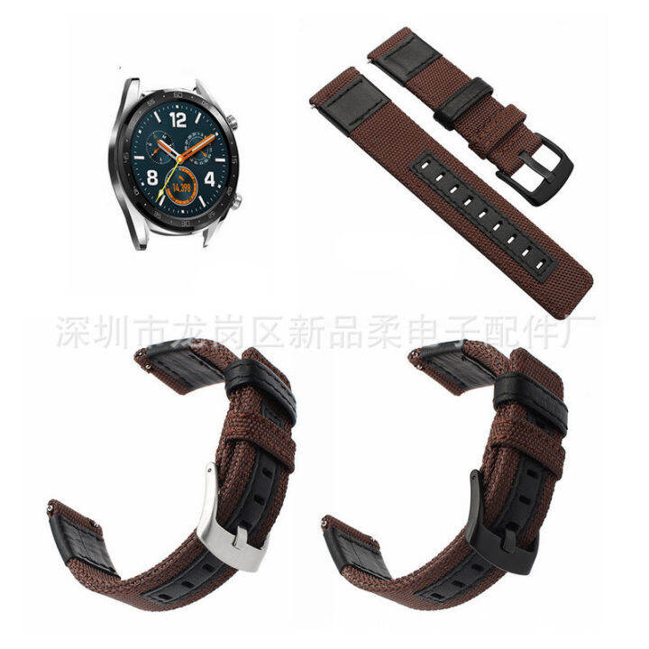 เหมาะสำหรับ-watch-gt2-progt-สายหนังไนล่อนสายหนังหัวเว่ย-20mm-สายนาฬิกา