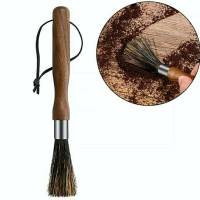 แปรงปัดผงด้ามไม้ แบบสวยเท่ จับถนัดมือ แปรงปัดผงกาแฟ coffee grinder cowhide brush By สุวภัทร SWP Shop