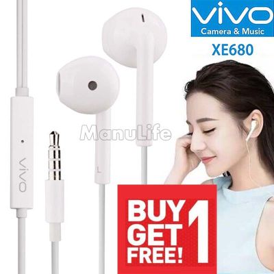 [Buy 1 Free 1]หูฟัง vivo xe680 หูฟังแท้ หูฟังเสียงดี earphone หูฟัง small talk หูฟังวีโว่ ไมโครโฟน หูฟังไมโครโฟน หูฟังvivoแท้