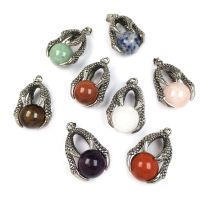 Natural Stones Pendant Creative Dragon Claw Hold Round Stone Beads Pendants for Jewelry Making DIY charm Necklaces Accessories