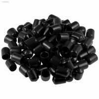 ☃ 50PCS Black Vinyl Rubber Round End Cap PVC Plastic Cable Wire Waterproof Cover Steel Pole Tube Pipe Thread Protection Caps