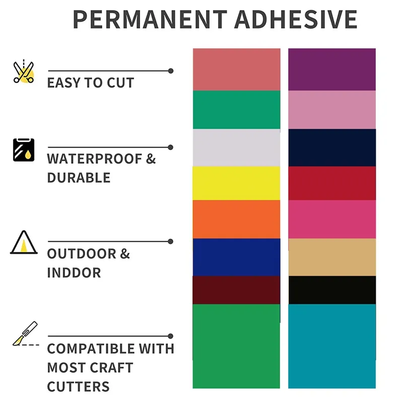 Permanent Vinyl 65 Matte Permanent Adhesive Vinyl Sheets