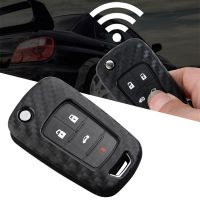 Carbon Fiber ABS Flip Auto Key Fob Case Hard Cover For Chevy Chevrolet Cruze Malibu Camaro Impala Sonic SS For Buick LaCrosse