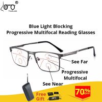 Men Progressive Reading Glasses Multifocal Womens Blue Light Blocking Computer Glasses Sport Square Frame Eyewear AntI Glare UV