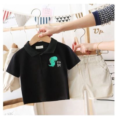 2pcs Toddler Kid Boys O-neck Outfit Newborn Baby Boy Dinosaur Print Short Shirt Shorts Baby Boy Clothes Sets