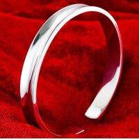 21 new store silver bracelet S999 sterling for women speak smooth concave mens hand