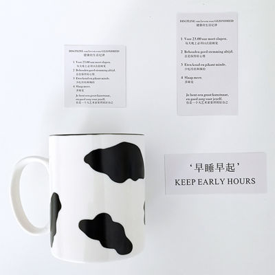 Cartoon Milk Cup Ceramic Water Cup Personality with Cover with Spoon Creative Mug Cute Girl Heart Ins Nordic