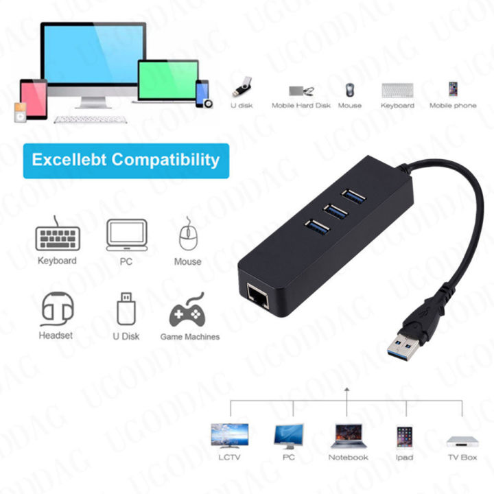 usb3-0-10-100mbps-อะแดปเตอร์อีเทอร์เน็ต3พอร์ต-usb-3-0ฮับ-usb-usb-ไปยัง-rj45การ์ดเครือข่ายแลนสำหรับ-macbook-หน้าจอแมค