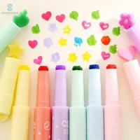 STATIONERY ภาพวาดเพ้นท์ แบบพกพาได้ สีสันสดใส ชุดปากกามาร์กเกอร์ สำหรับนักเรียน เครื่องเขียนสำหรับสำนักงาน สำหรับบัญชีด้วยตนเอง อุปกรณ์เขียน ปลายหัวใจ ปากกาเน้นข้อความ เครื่องเขียนของโรงเรียน ปากกาฟลูออเรสเซนต์ เครื่องหมายประทับตราศิลปะ